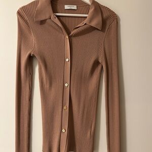 Aritzia Brown Ribbed Women's Top